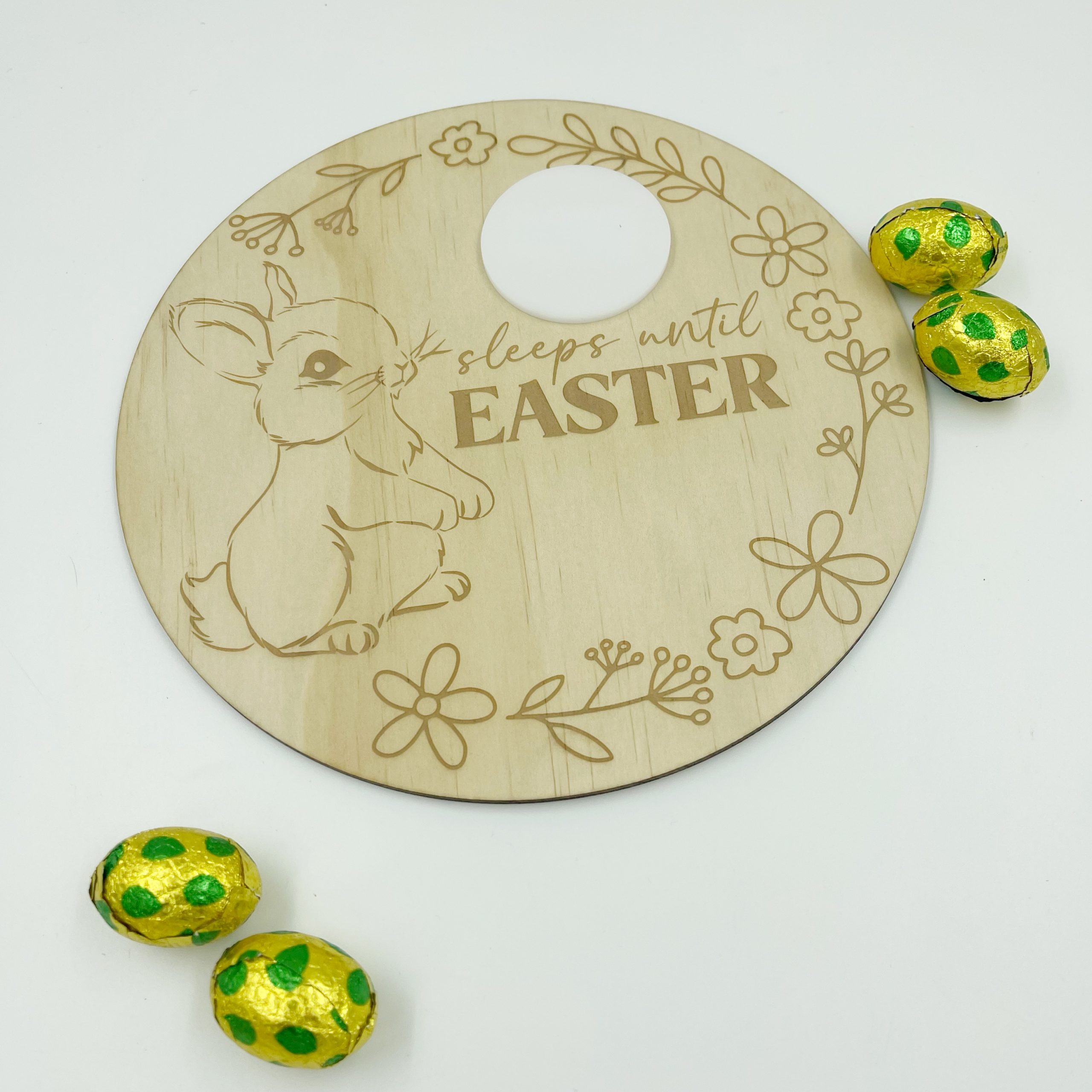 Easter Bunny Countdown Plaque Engraved Dreamers Lane